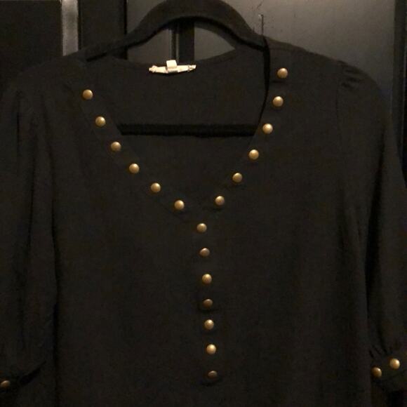 41 Hawthorn Goth Dark Black Shear Edgy Studded Top Medium - Picture 2 of 8